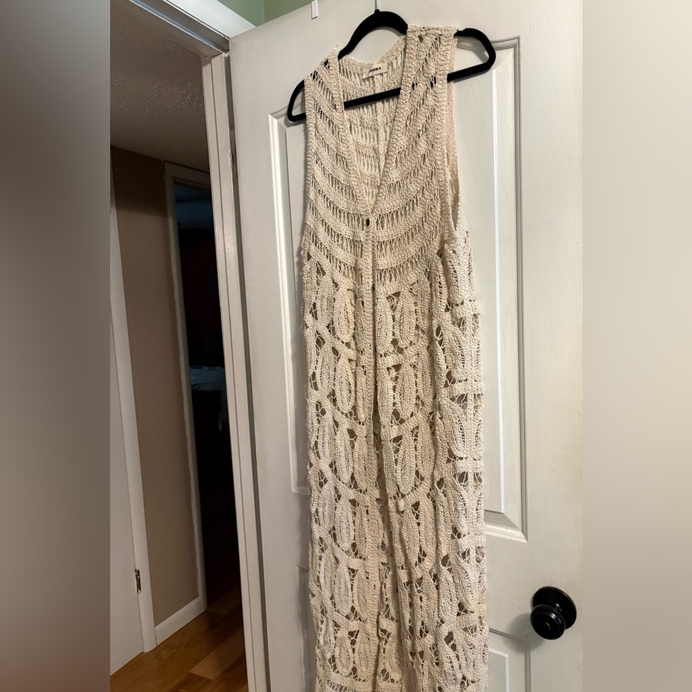 NWOT never worn. Crotchet long vest s/m